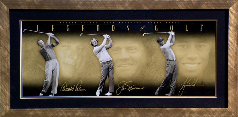 Unbranded Tiger Arnold and Jack: Legends of Golf Photo Montage - Framed