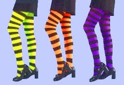 Tights - Adult Witch - neon/black striped - one size