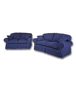 Tignes Navy 2 Piece Suite - 2 sofa