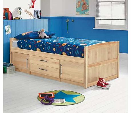 With 2 drawers and 2 cupboards. this Tilly 2 Drawer Pine Cabin Bed with Bibby Mattress is perfect if you are looking for somewhere to store toys without taking up a lot of space. This modern pine bed comes with an open coil. medium feel Bibby mattres