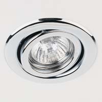 Tilting 5 Dimmable Halogen Downlights Chrome Effect