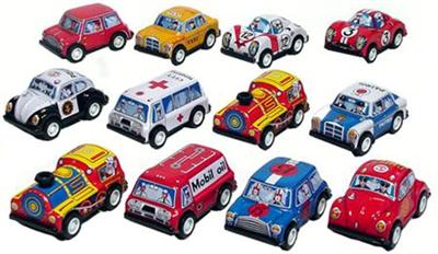 Tin toys wind up cars