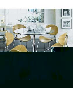 Unbranded Tino Glass and Chrome Round Table