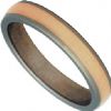 Titanium 4mm D-shape ring with precious metal inlay