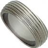 Titanium 6mm court ring with 7 angled grooves