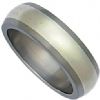 Titanium 8mm D-shape ring with precious metal inlay