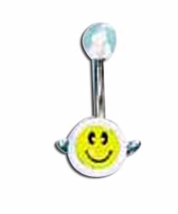 Titanium and Rhodium Plate Happy/Sad Spinning Body Bar