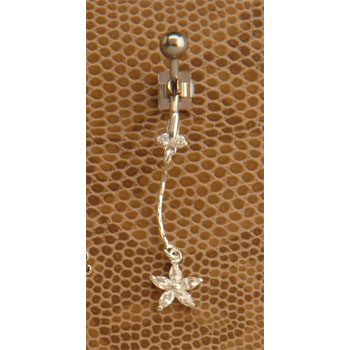 Titanium Bar with Flower drop