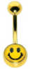 Titanium Smiley Face Novelty Navel Bar