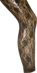 black lace footless tights with floral design.