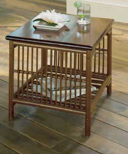 Stained rattan frame with rail effect design.Suitable for occasional use.Packed flat for home