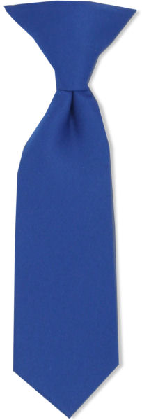 A plain royal blue boys clip-on tie with a satin finish.