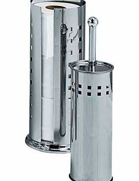 Unbranded Toilet Brush and Roll Holder - Stainless Steel