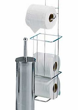 With this Toilet Brush and Toilet Roll Holder you can take out all the stress of setting up your bathroom. The standing toilet roll holder means you dont need to drill holes in your wall and the brush holder is an attractive way of storing your toile