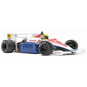 This Toleman TG184 Ayrton Senna 1984 model is now available. Measures approximately 10 inches (25cm)