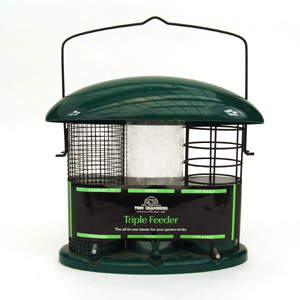 Cater for all wild bird tastes with this brilliant all-in-one triple feeder from Tom Chambers. Its t