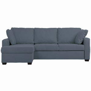 A sofa bed comprising a 2-seater sofa and chaise to form a corner unit which you can have either lef
