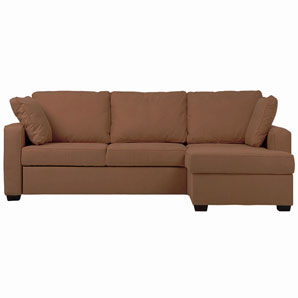 A sofa bed comprising a 2-seater sofa and chaise to form a corner unit which you can have either lef