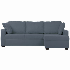 A sofa bed comprising a 2-seater sofa and chaise to form a corner unit which you can have either lef