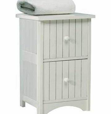 Unbranded Tongue and Groove 2 Drawer Storage Unit - White