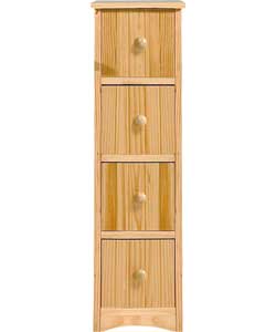 Unbranded Tongue and Groove 4 Drawer Storage Unit - Pine
