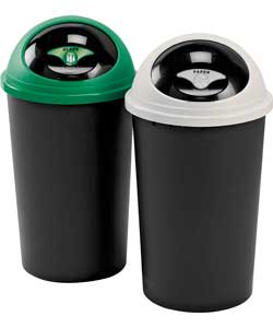 Unbranded Tontareli 25 Litre Recycle Bin Twin Set
