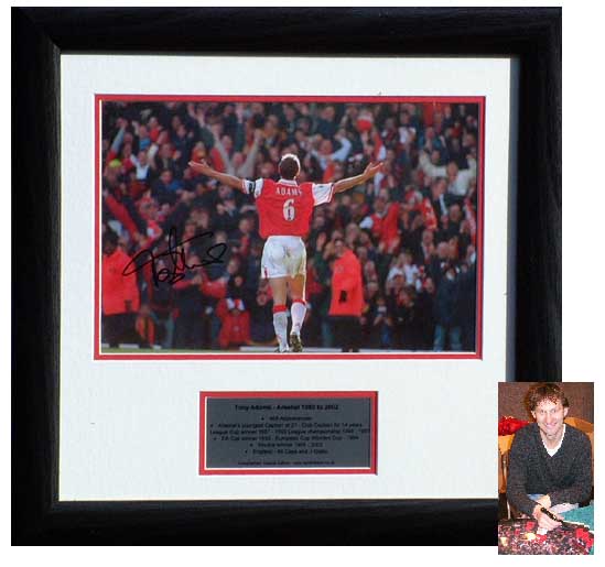 Unbranded Tony Adams signed and framed photo presentation