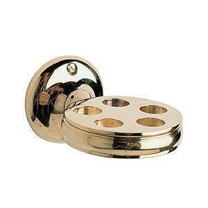 This Attractive Bathroom Accessory of a Tooth Brush Holder Comes in an Antique Gold Finish. Supplied