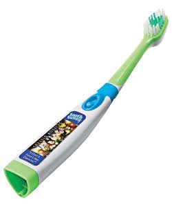 A toothbrush that plays music through your teeth and into your inner ear.The better you brush the lo