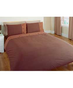 Top Cuff Textured Print Kingsize Duvet Cover Set - Chocolate