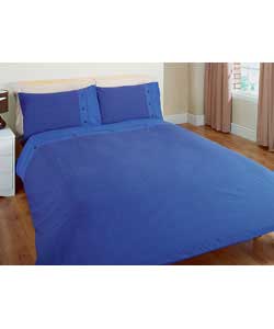 Top Cuff Textured Print Single Duvet Cover Set - Blue