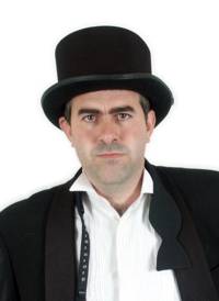 Top Hat Black Satin Tapered