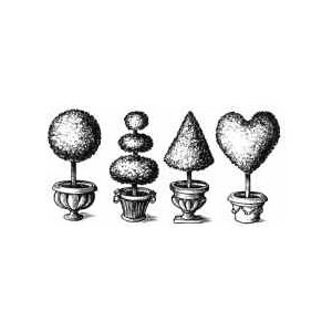 Topiary Trees Rubber Stamp