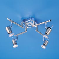 Torque 4 Light Folding Square Halogen Spotlight Silver Effect