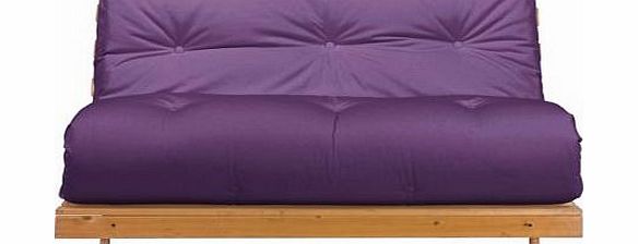 Unbranded Tosa Pine Futon Sofa Bed with Mattress - Aubergine