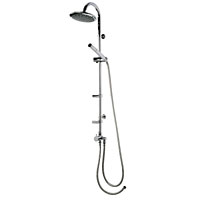 Superb quality, British-made, modern luxury shower pole with multi-directional body-jets, overhead