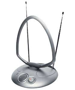 Indoor model. Compatible with Freeview (Digital). Can also be used for analogue. Supplied withIEC