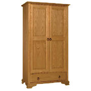 This Toulouse 2 door 1 drawer wardrobe is made from solid wood and oak veneer material. This double 