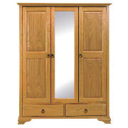 This triple wardrobe from the Toulouse range comes in a stylish design with an oak finish and silver