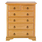 This chest of drawers from the Toulouse range is made from an oak veneer with silver effect handles
