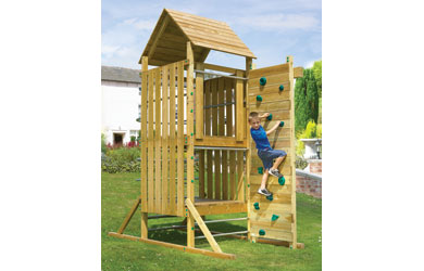 Unbranded TP Kingswood Full Height Tower Set and Climbing Wall