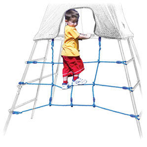 This tough, blue, rot-resistant nylon scramble net can be used with the Navigator Climbing Frame (TP