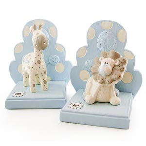 Unbranded Tracey Russell Polka Dot Blue Lion and Giraffe