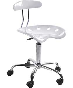 Unbranded Tractor Gas Lift Swivel Office Chair - White