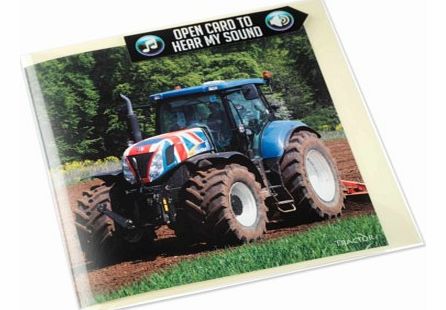 Tractor Greeting Card with SoundWhether young or old, tractors are always a favourite. This card is both cheeky, charming and a very unique gift. Part of the Down on the Farm range, the greetings card features a lovely image of a New Holland T7050 tr