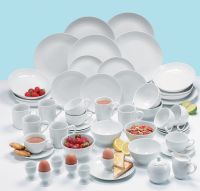 Tradewinds Tableware 50-Piece White Porcelain Dinner Set