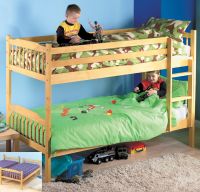 . Luxury 3ft Scandinavian solid pine bunk bed with pine slatted bases. Easy home assembly