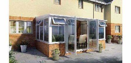 Unbranded Traditional Dwarf Wall Large Conservatory-White