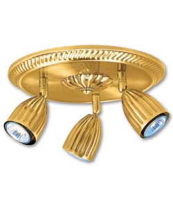 Traditional Riems 3 Spotlight Ceiling Fitting - Satin Brass