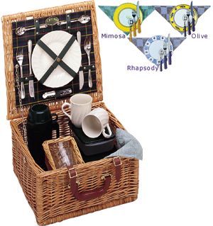 Traditional Willow Picnic Basket for 2 People